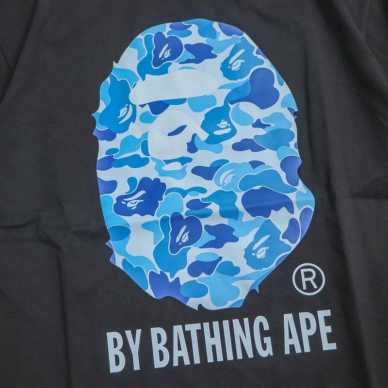 Футболка Bape Front Logo With Blue Details "Black" фото № 3