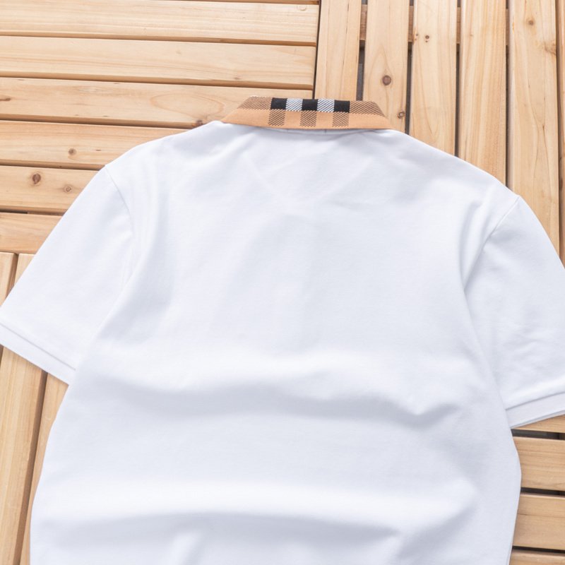 Поло Burberry Plaid Collar "White" фото № 6