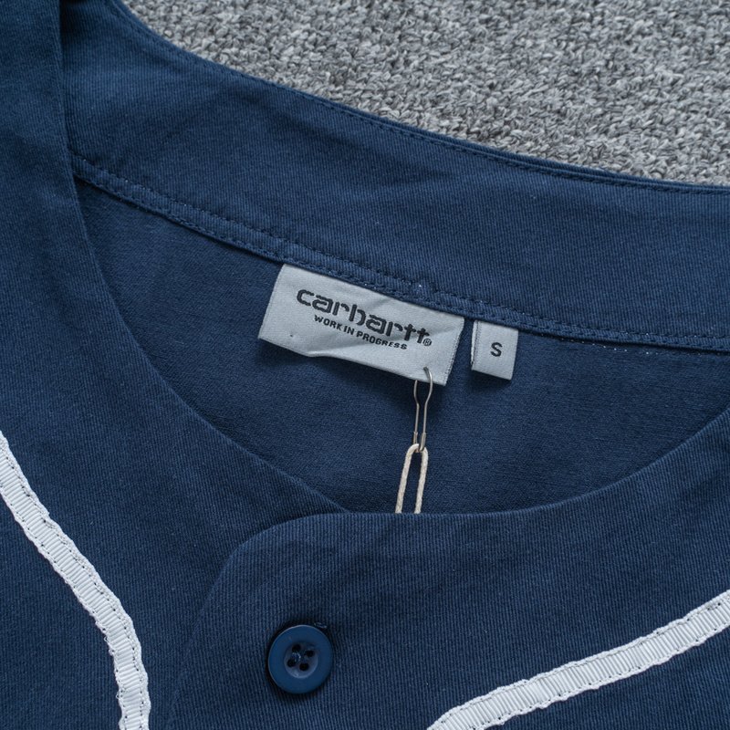 Футболка Carhartt With Buttons "Blue" фото № 4
