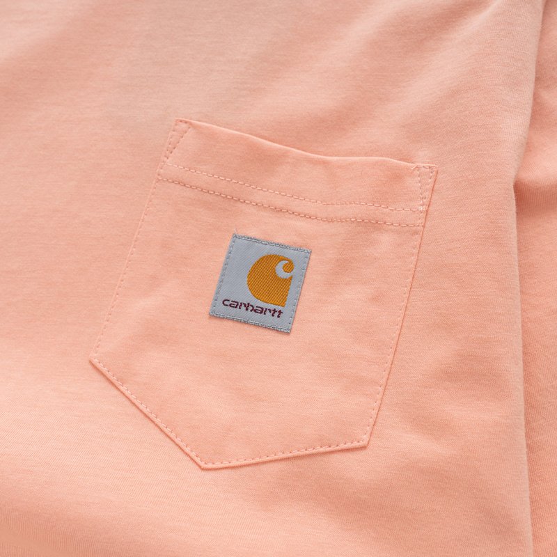 Футболка Carhartt With A Small Logo On The Pocket "Peach" фото № 7