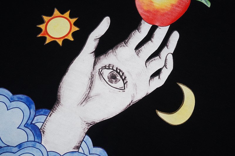 Футболка Casablanca Hand With Apple Front Print "Black" фото № 3