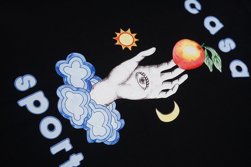 Футболка Casablanca Hand With Apple Front Print "Black" фото № 4