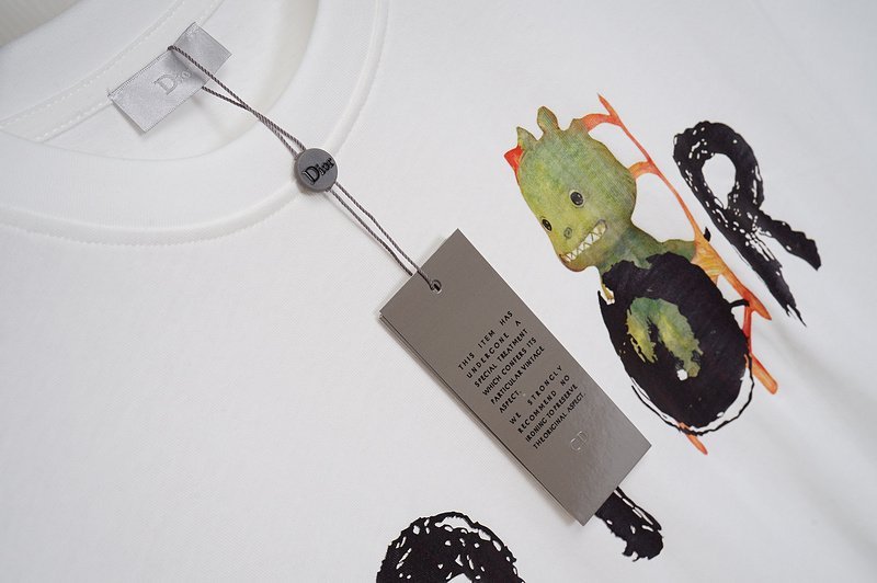 Футболка Christian Dior Logo With Sitting Dragon "White" фото № 3