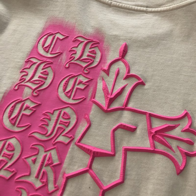 Футболка Chrome Hearts Vertical Inscription "Cream" фото № 3