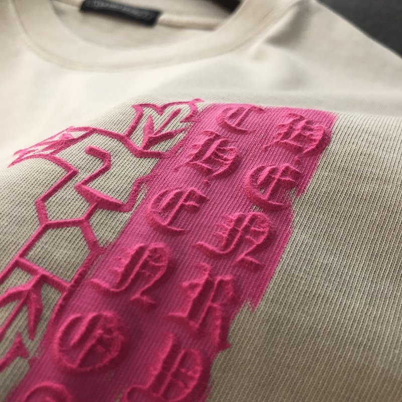 Футболка Chrome Hearts Vertical Inscription "Cream" фото № 5