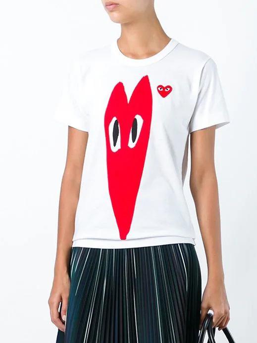Футболка Comme des Garçons Play Graphic Print "White" фото № 2