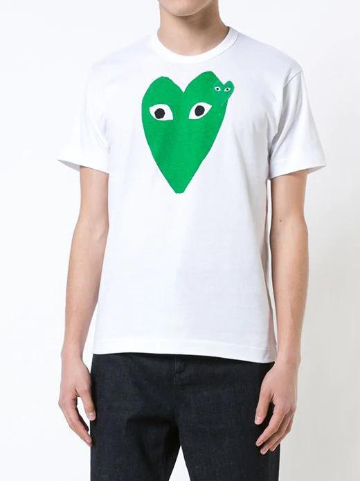 Футболка Comme des Garçons Play Heart Eyes "Green" фото № 6