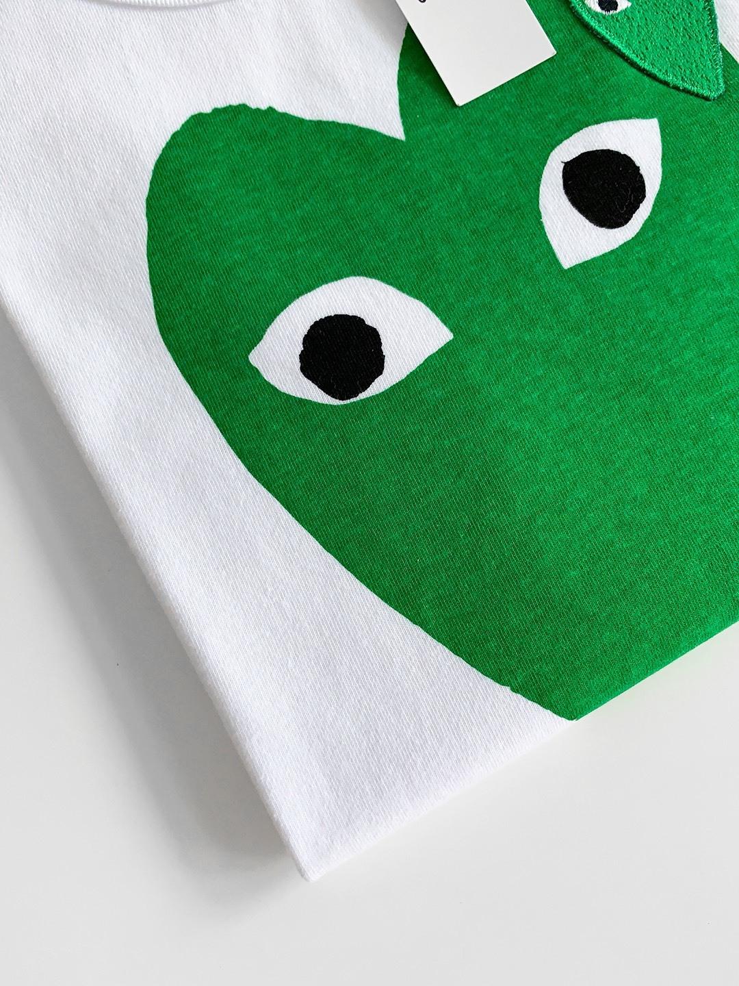 Футболка Comme des Garçons Play Heart Eyes "Green" фото № 3