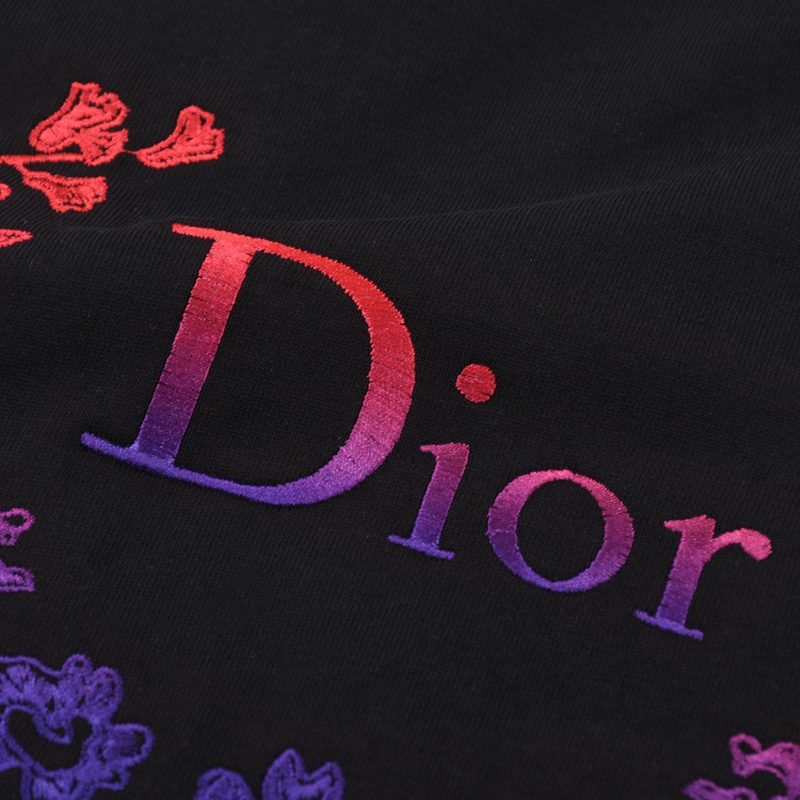 Футболка Dior With Wreath Of Flowers "Black" фото № 3