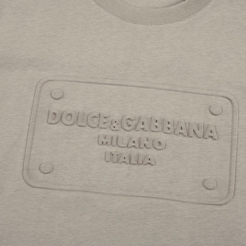 Футболка Dolce And Gabbana With An Embossed Logo "Beige" фото № 2