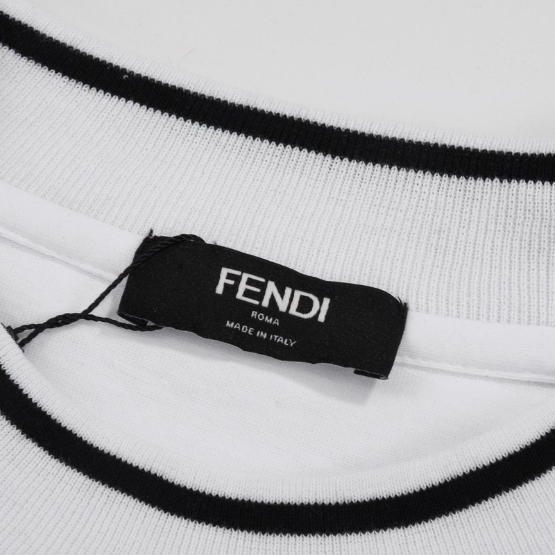 Футболка Fendi Logo Embossing Style "White" фото № 4