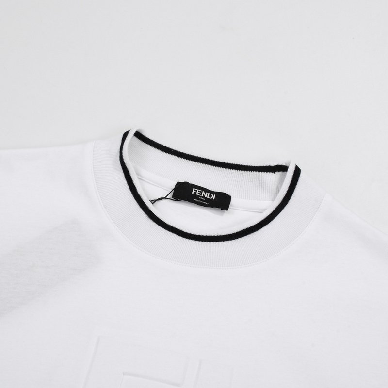 Футболка Fendi Logo Embossing Style "White" фото № 6