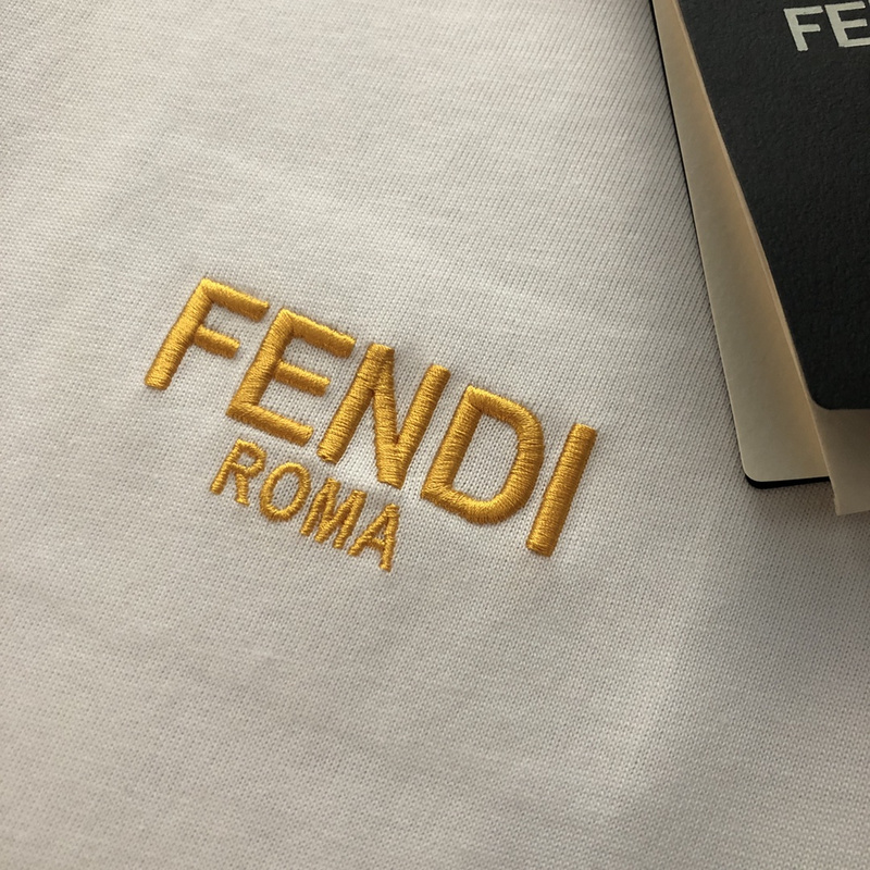 Футболка Fendi With Yellow Logo "White" фото № 6