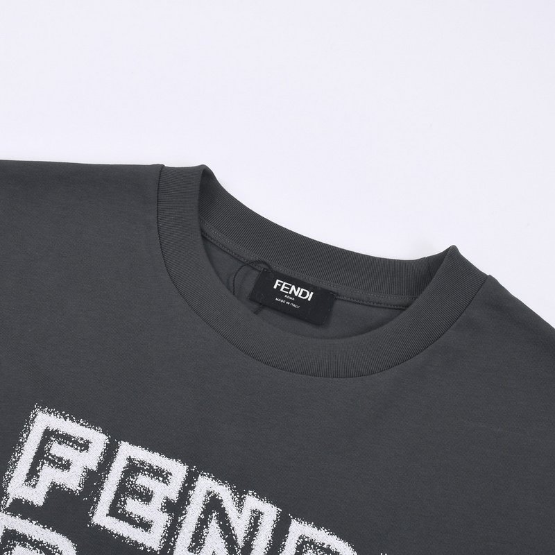 Футболка Fendi With Brand Logo Print "Gray" фото № 8