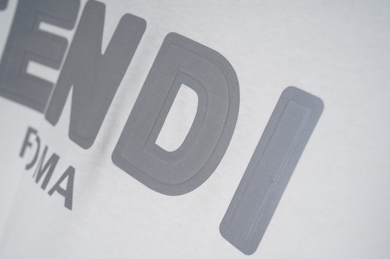 Футболка Fendi Roma Reflective Logo "White/Gray" фото № 7
