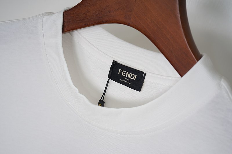 Футболка Fendi Three Colors With Brand Print "White" фото № 5