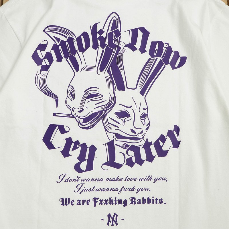 Футболка FR2 Two Rabbits Smoking Now Cry Latter "White" фото № 3