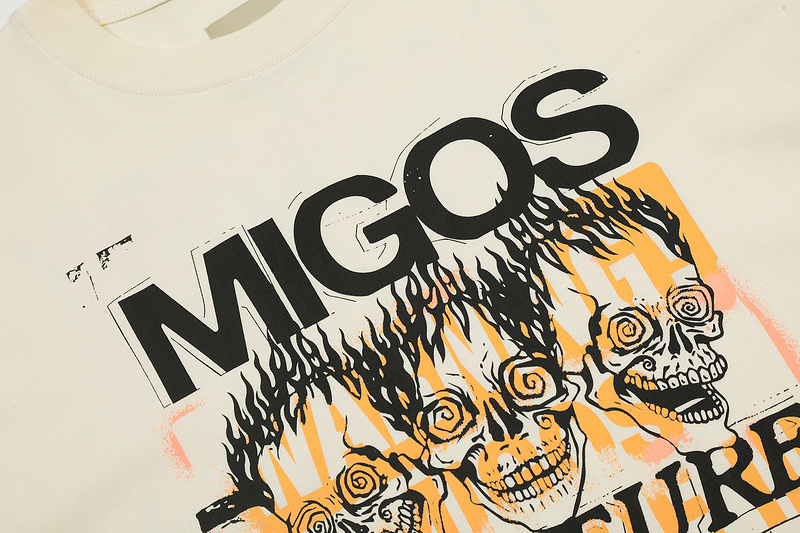 Футболка Gallery Dept Print With Burning Skulls "Cream" фото № 3
