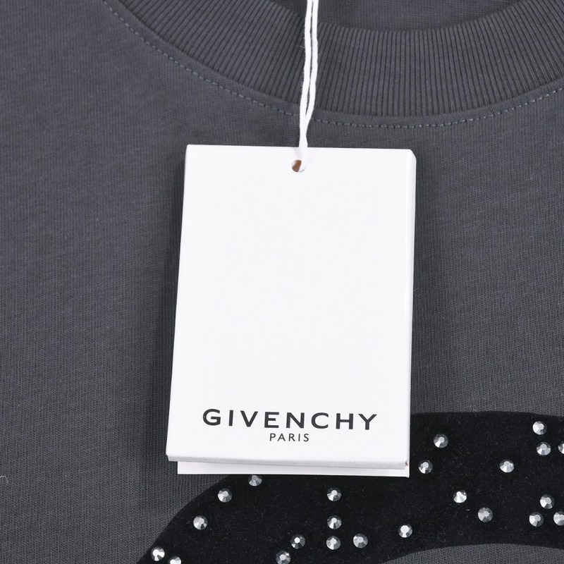 Футболка Givenchy Logo With Rhinestones "Gray" фото № 6
