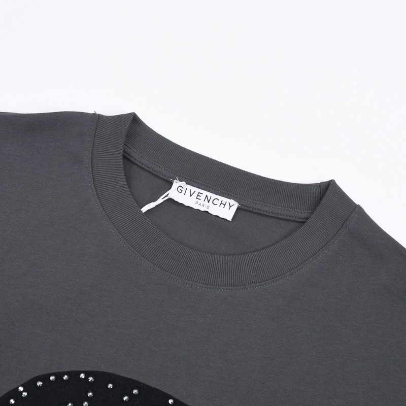 Футболка Givenchy Logo With Rhinestones "Gray" фото № 2