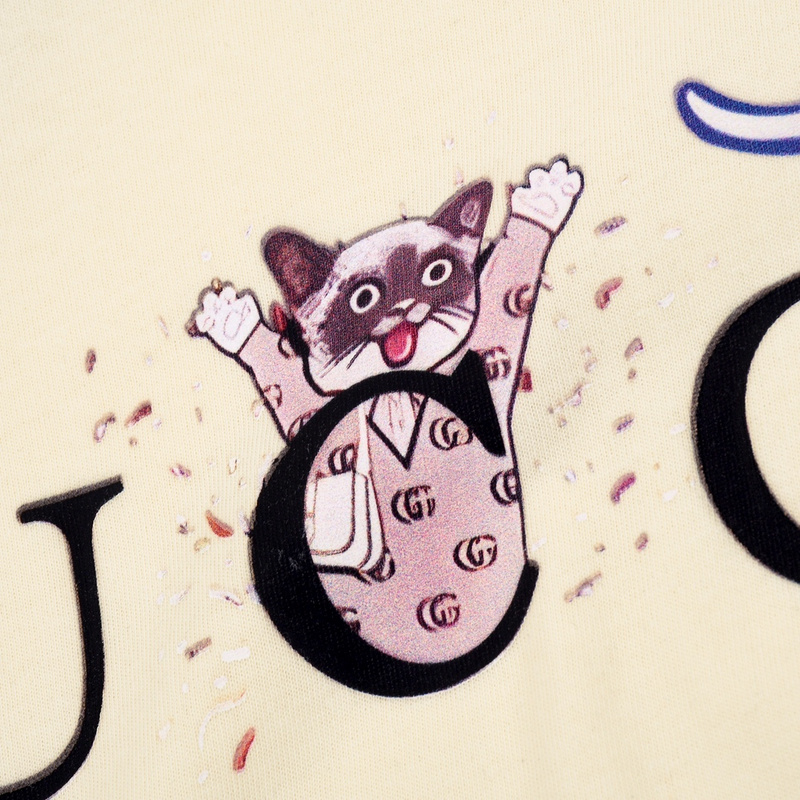 Футболка Gucci Cats "Beige" фото № 9