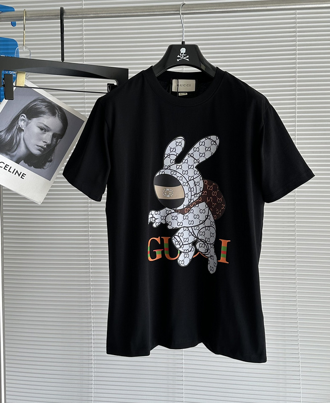 Футболка Gucci A Rabbit In Suit "Black" фото № 2