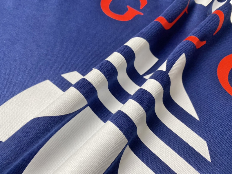 Футболка Gucci Duplicate Logo Adidas "Blue" фото № 3