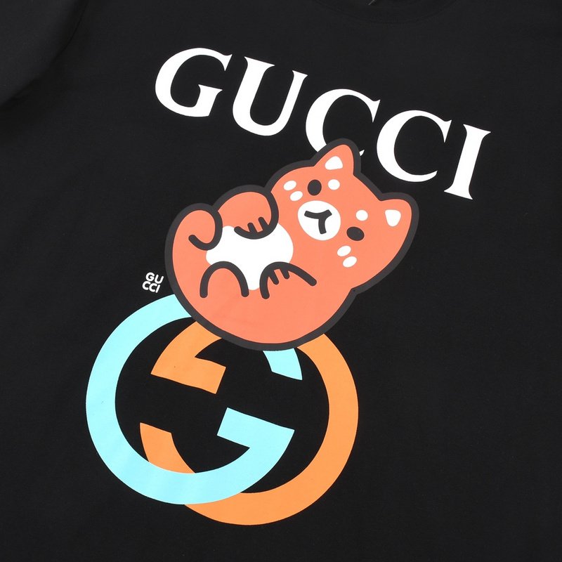 Футболка Gucci Logo And Fox Print "Black" фото № 8