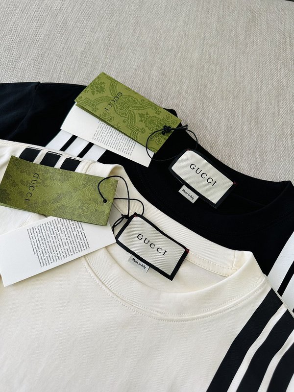 Футболка Gucci Vertical Stripes And Logo "Black" фото № 5