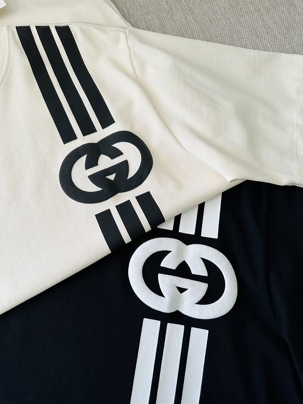 Футболка Gucci Vertical Stripes And Logo "Black" фото № 6