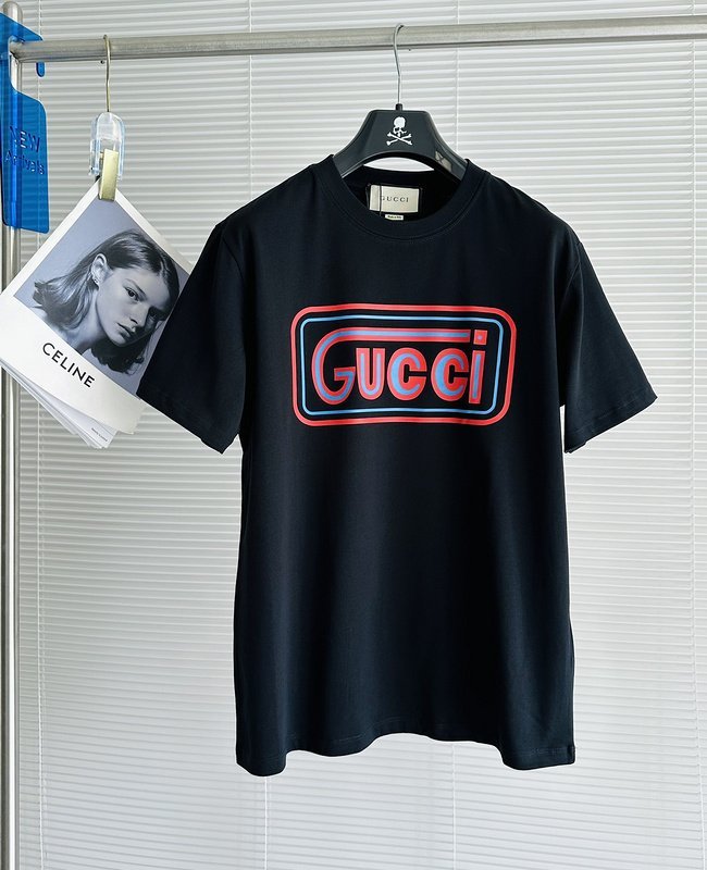 Футболка Gucci With Red Blue Logo "Black" фото № 2
