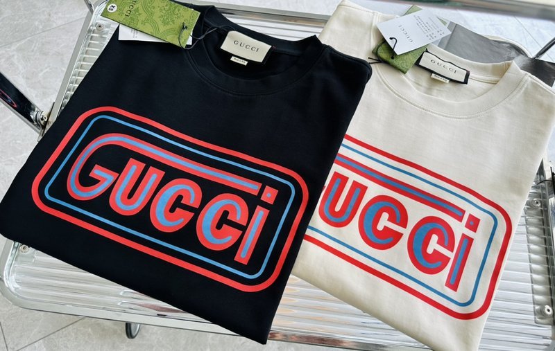 Футболка Gucci With Red Blue Logo "Black" фото № 3