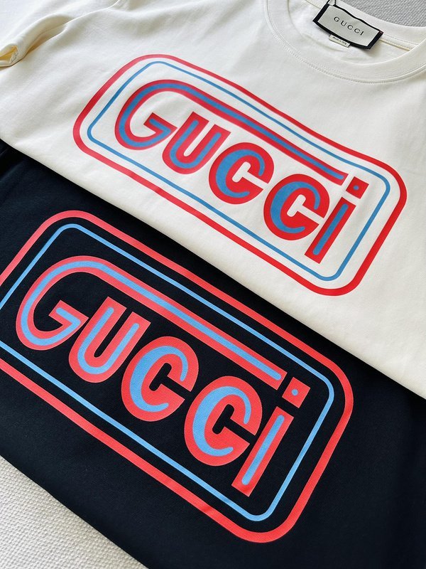 Футболка Gucci With Red Blue Logo "Black" фото № 5