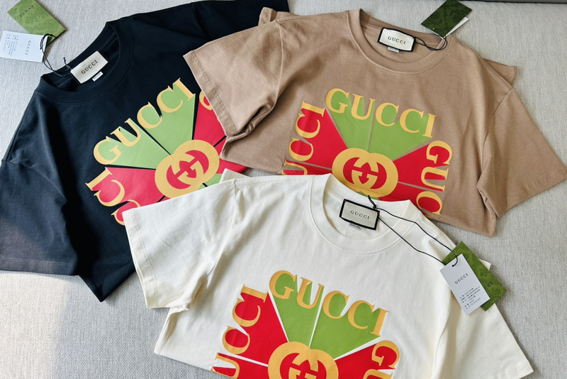 Футболка Gucci With A Bright Logo "White" фото № 5