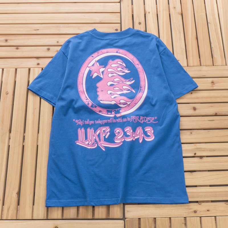 Футболка Hellstar Big Pink Front Inscription "Blue" фото № 2