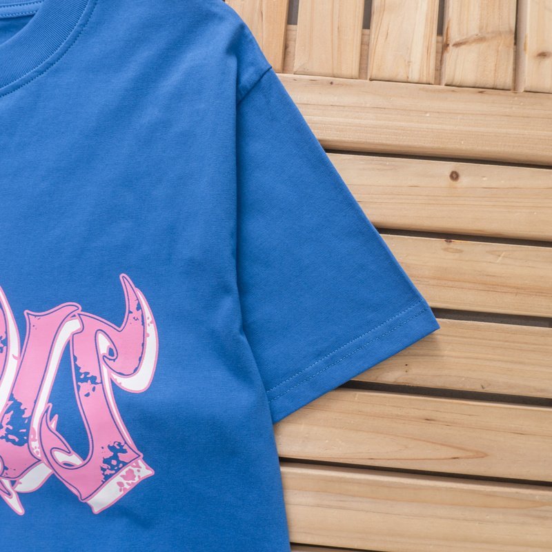 Футболка Hellstar Big Pink Front Inscription "Blue" фото № 6