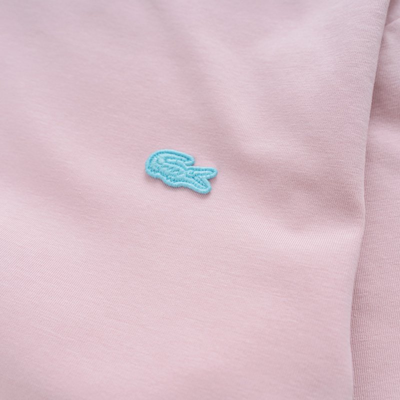 Футболка Lacoste Cotton With Logo Brand "Pink" фото № 5
