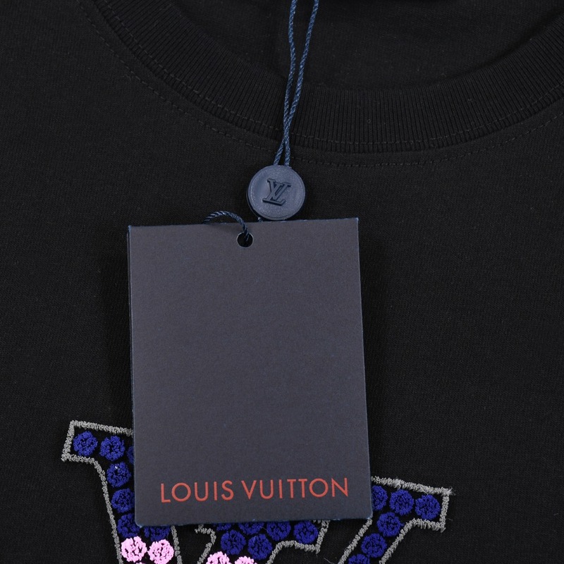 Футболка Louis Vuitton With Logo Made Of Colored Circles "Black" фото № 5