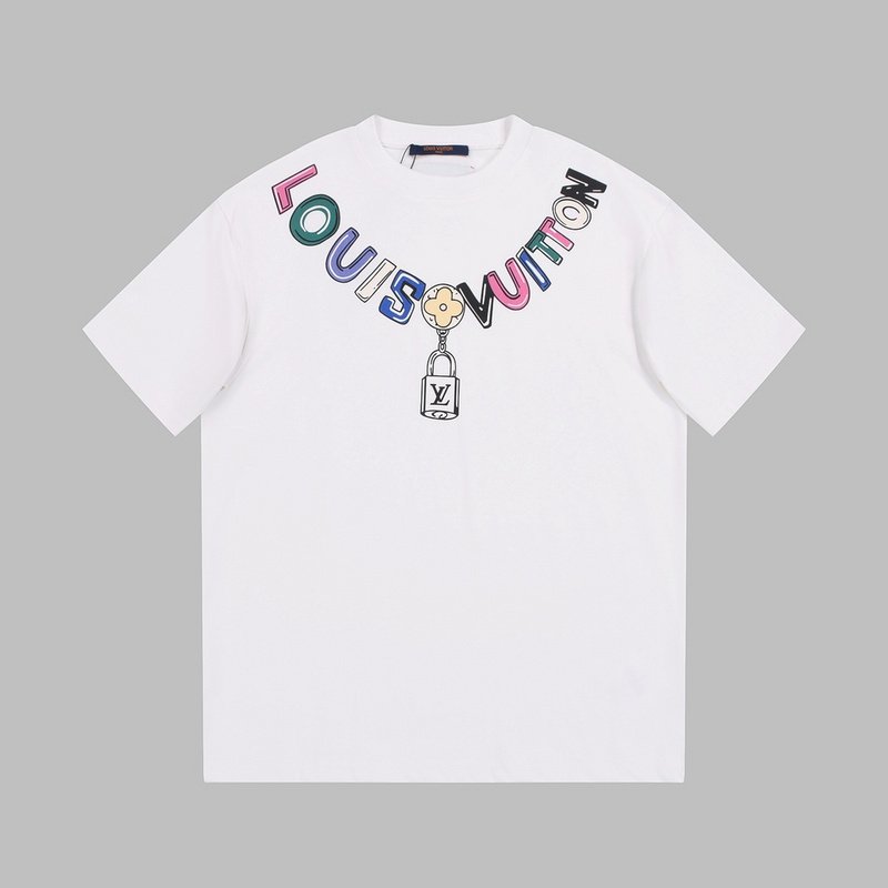 Футболка Louis Vuitton With Imitation Suspension And Lock "White" фото № 8