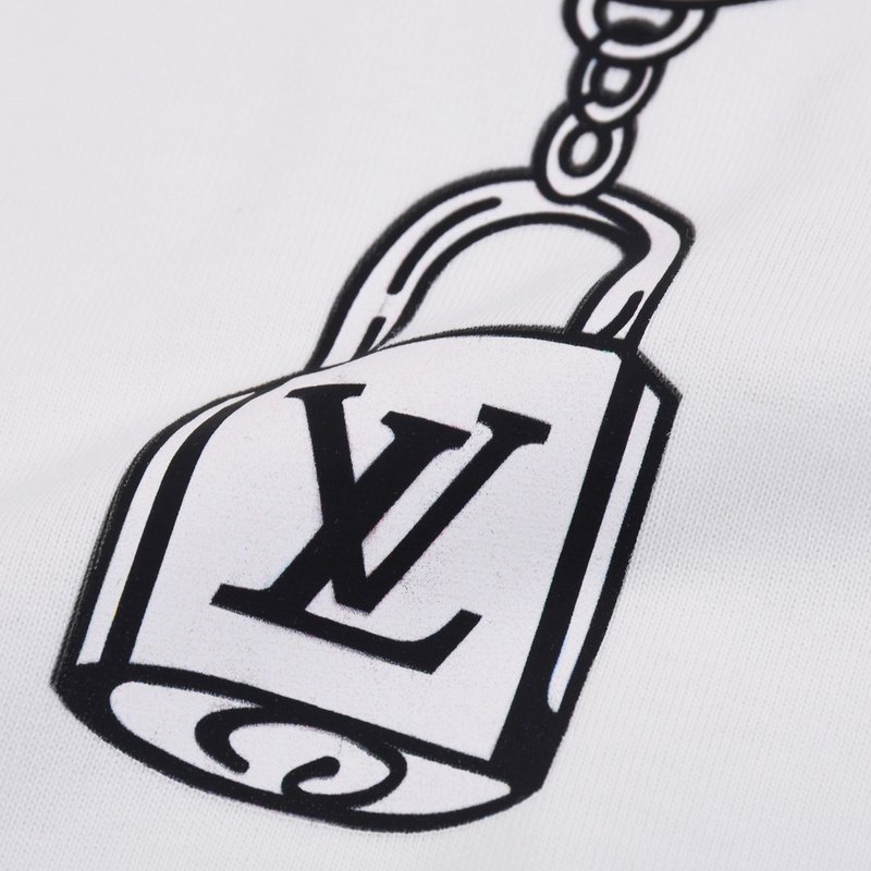 Футболка Louis Vuitton With Imitation Suspension And Lock "White" фото № 4