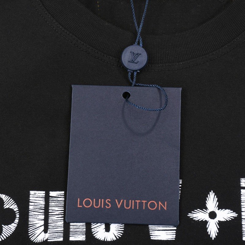 Футболка Louis Vuitton With Logo Made Of Stripes "Black" фото № 4