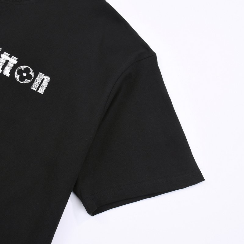 Футболка Louis Vuitton With Logo Made Of Stripes "Black" фото № 7