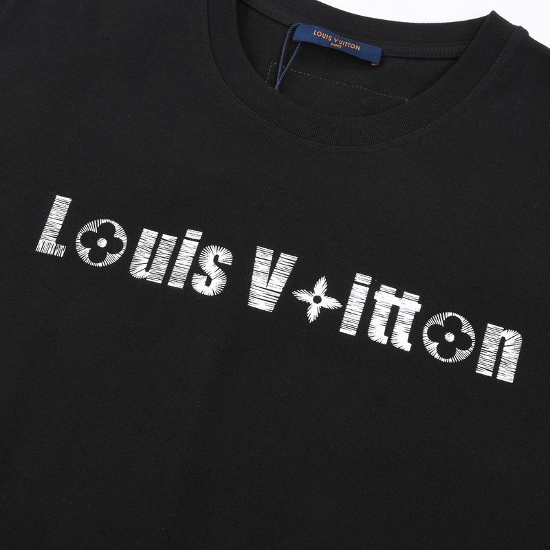 Футболка Louis Vuitton With Logo Made Of Stripes "Black" фото № 3