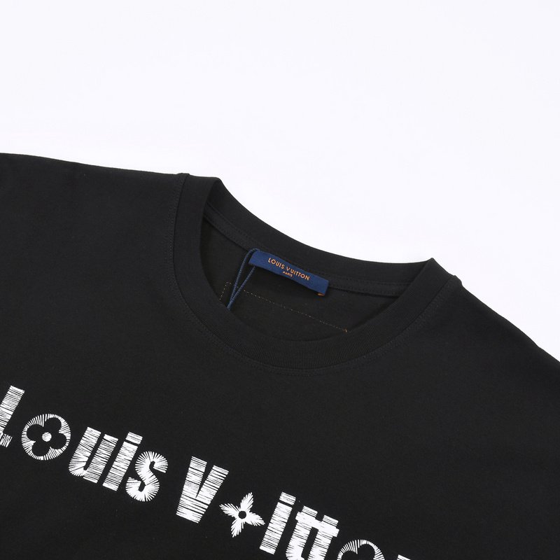 Футболка Louis Vuitton With Logo Made Of Stripes "Black" фото № 2