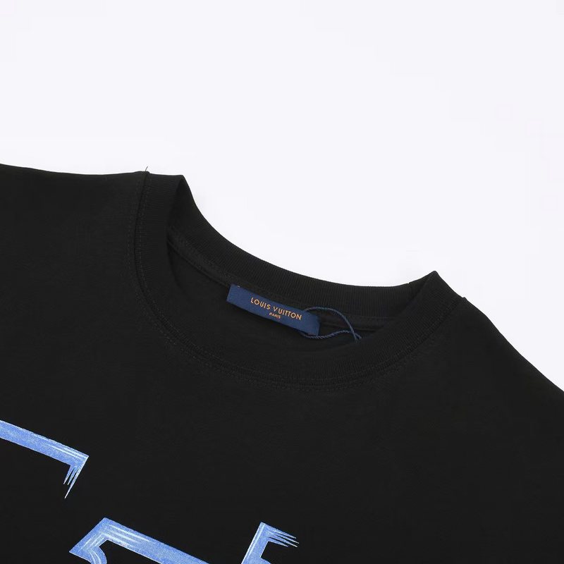 Футболка Louis Vuitton With Blue Graphic Logo "Black" фото № 6