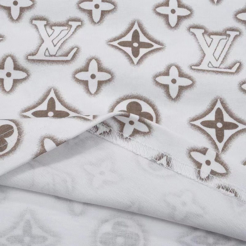 Футболка Louis Vuitton Logo Print And Patch On The Back "White/Gray" фото № 2