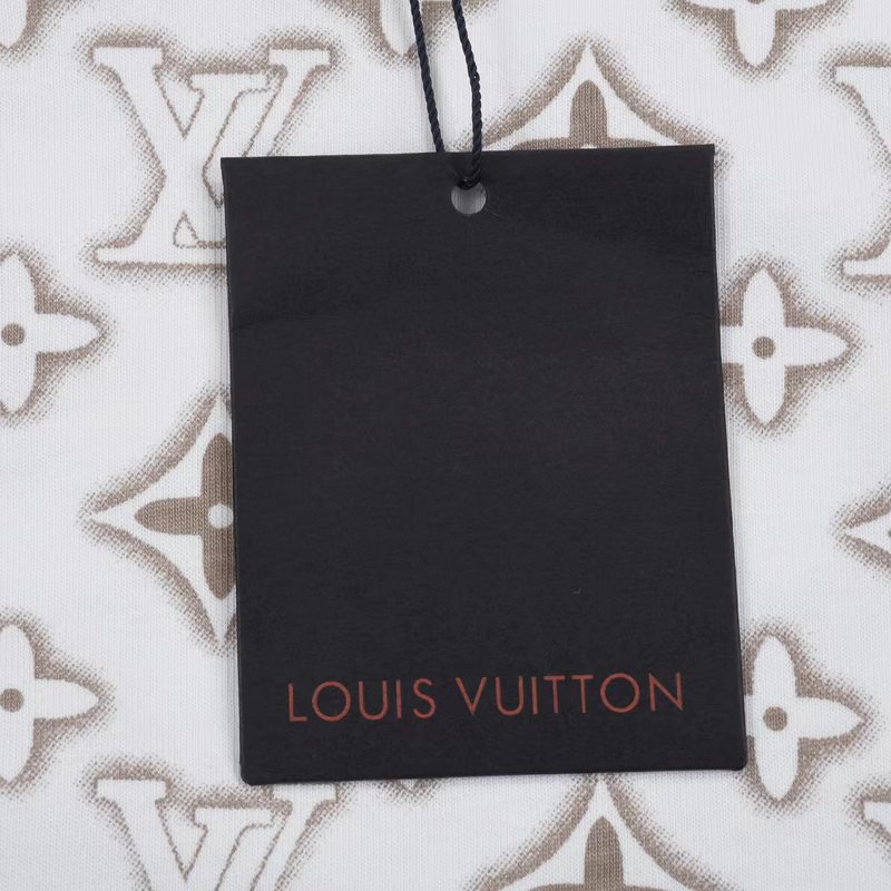 Футболка Louis Vuitton Logo Print And Patch On The Back "White/Gray" фото № 3