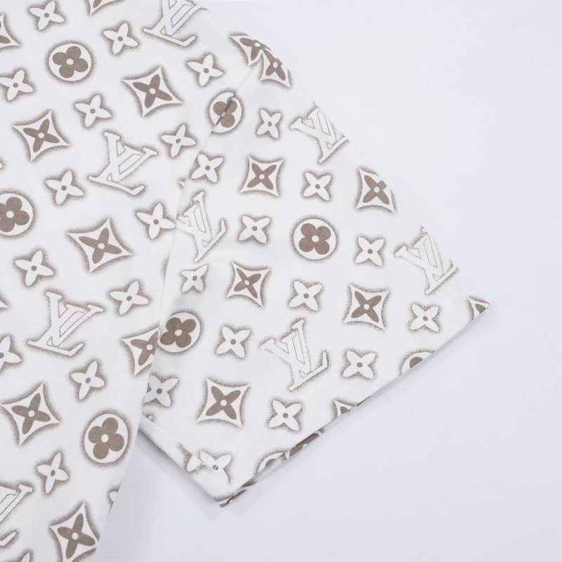 Футболка Louis Vuitton Logo Print And Patch On The Back "White/Gray" фото № 4