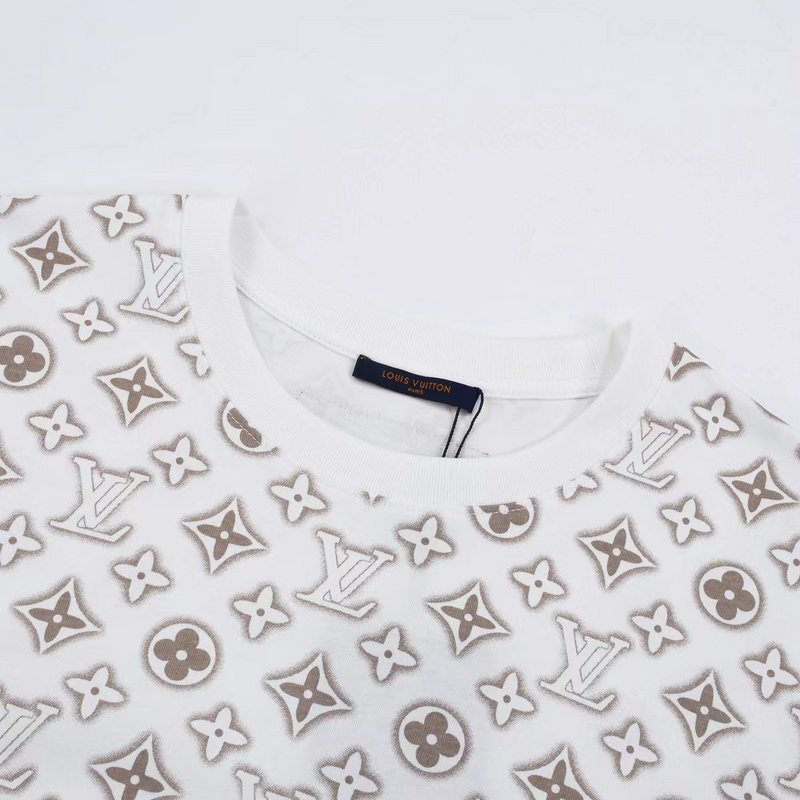 Футболка Louis Vuitton Logo Print And Patch On The Back "White/Gray" фото № 6