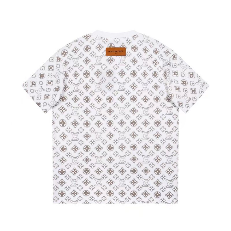 Футболка Louis Vuitton Logo Print And Patch On The Back "White/Gray" фото № 7